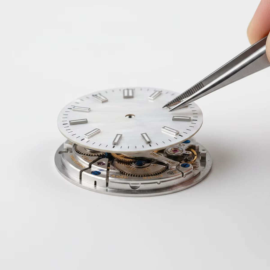 CHIICSMART Zifferblatt, Perlmutt, blau, 28,5 mm, für NH35/NH36 Automatikwerk - Bild 1