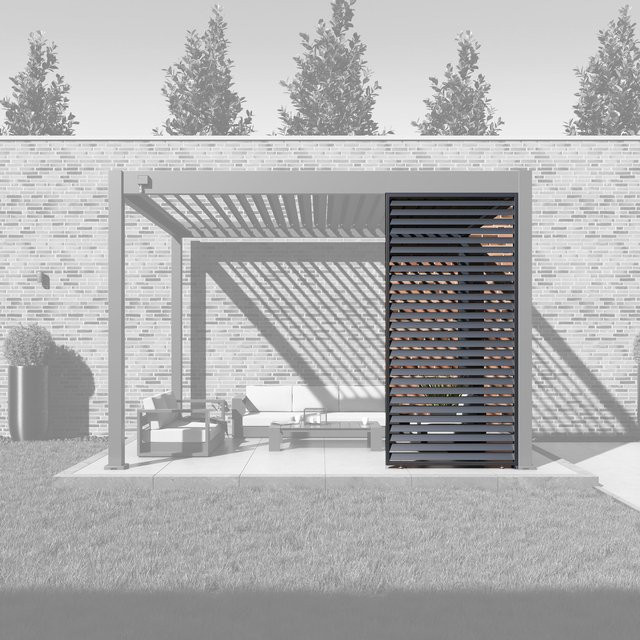 Paragon Outdoor Lamellen-Sichtschutz Grand Tuscan 12 für Pergola aus Aluminium, Grau, Breite: 114 cm, Höhe: 234 cm - Bild 1