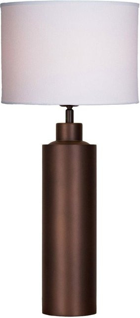 PR Home Solo Tischlampe in Braun mit Stoffschirm und E27 Fassung, B/T/H: 30 x 57 x 57 cm - Bild 1