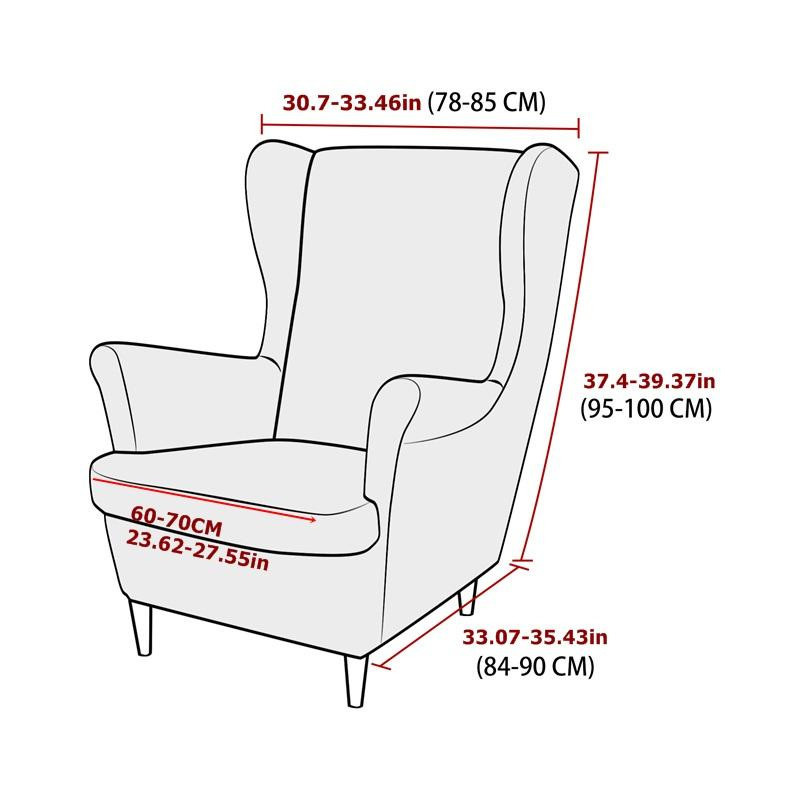 Yiran Stretch Ohrensesselhusse aus Jacquard mit Sitzkissenbezug in Multicolour - Bild 1