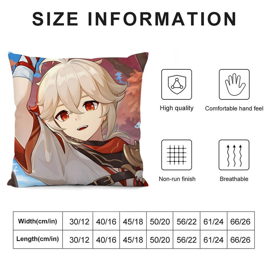 Genshin Impact Kaedehara Kazuha Kissenbezug doppelseitig in Multicolor, B/H: 18 x 18 cm - Bild 2