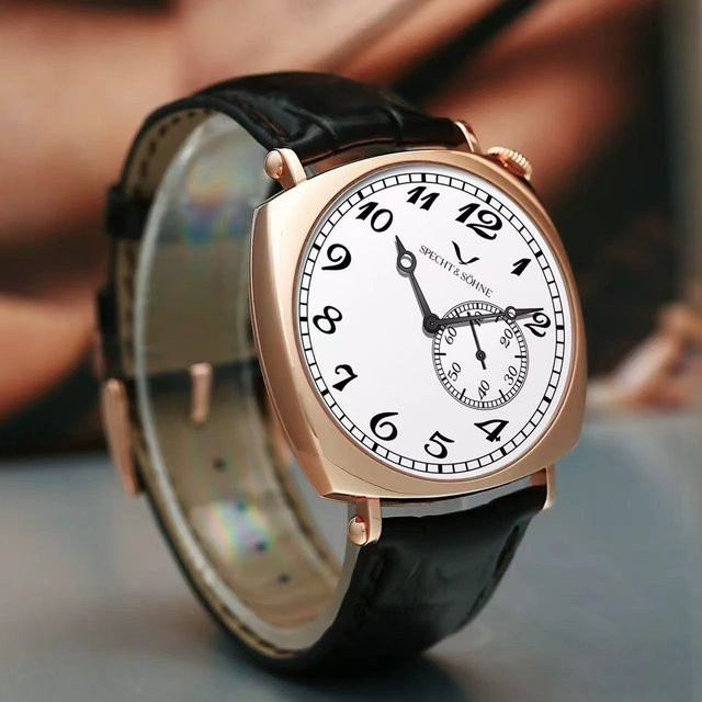 Specht & Söhne 1921 Armbanduhr, Automatik, Roségold, Saphirglas, Leder, Herren - Bild 1