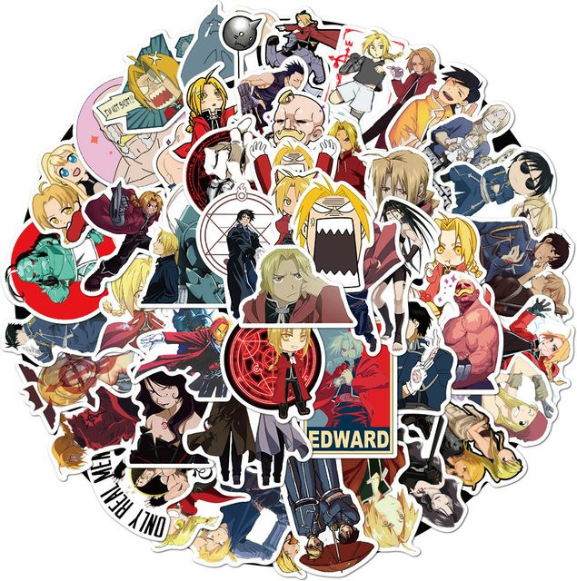 Bandai Fullmetal Alchemist Anime-Aufkleber, Bunt / Mehrfarbig, 10/30/50 Stück - Bild 1