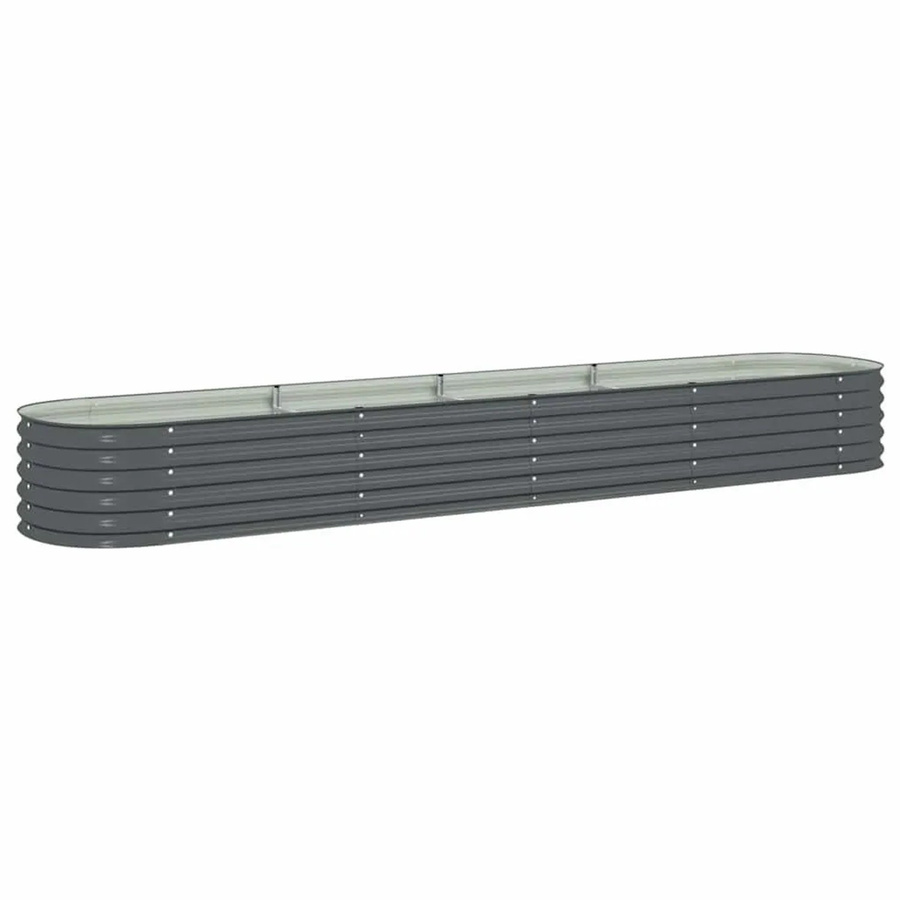 DELUKE Rundes Hochbeet BLUMO aus verzinktem Stahl in Grau, Durchmesser: 80 cm, Höhe: 44 cm - Bild 2