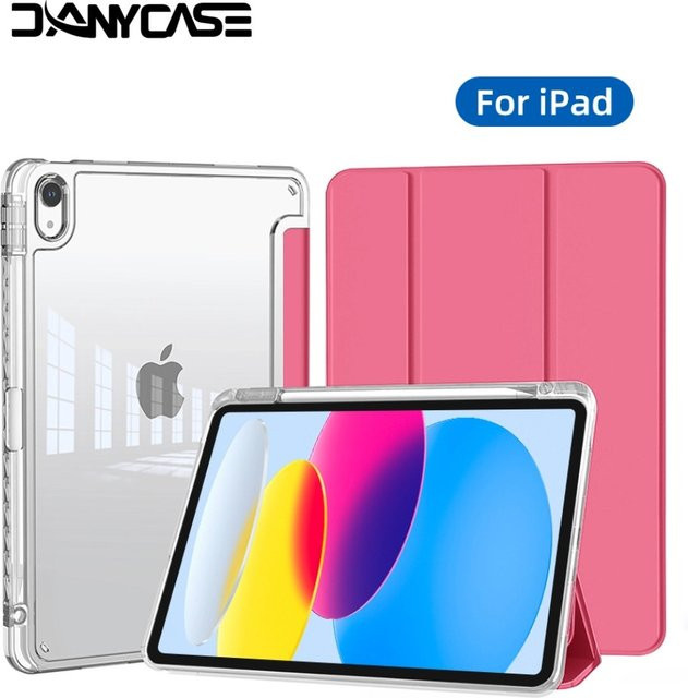 DANYCASE Schutzhülle für iPad 11 Zoll (2025) und iPad 10,9 Zoll (2022) mit Trifold-Ständer und weicher Acryl-Rückseite, Grau - Bild 1