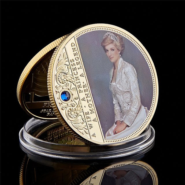 SMJY Gedenk-Token-Münze Britische Diana Princess Rose, Diamant - Bild 1