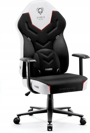 Diablo Chairs X-Gamer Gamingstuhl aus Stoff in Schwarz-Weiß