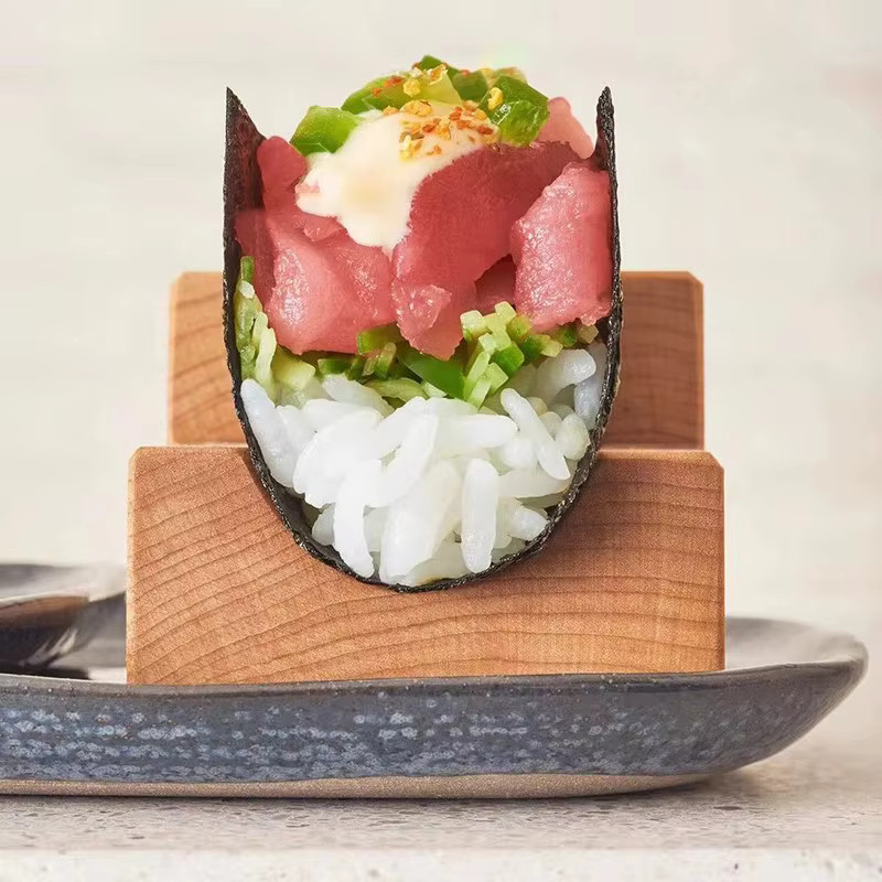Hoeaden Sushi-Präsentationsbrett aus Holz in Braun für Sashimi und Snacks - Bild 3