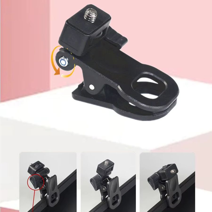 Tragbare Mini Selfie Fill Light Clip Kamera Blitz Halterung mit 1/4 Zoll Schraube für universelle Fotografie in Schwarz - Bild 2