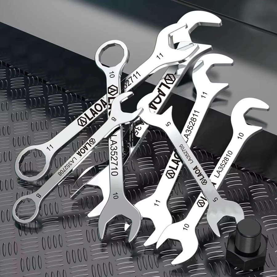 LAOA Mini Doppel-Maulschlüsselsatz aus Edelstahl in Silber für Autoreparaturen - Bild 3
