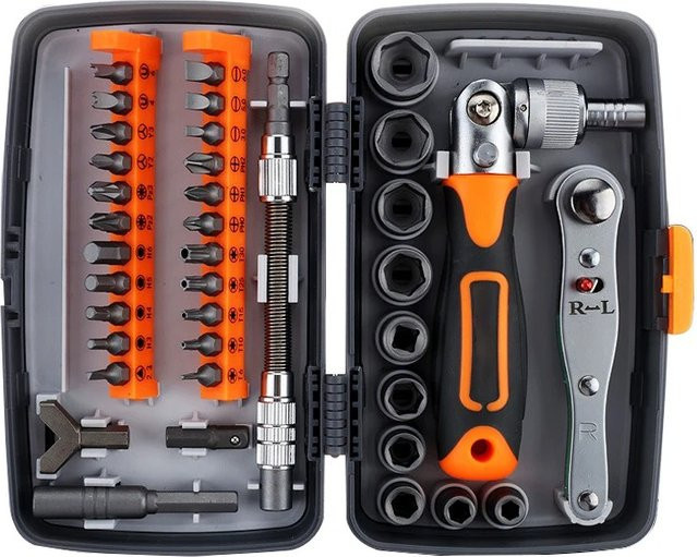 LIQU 38 in 1 Ratsche-Schraubendreher-Set mit magnetischen Bits für Reparaturen im Haushalt und im Automobilbereich - Bild 1