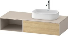 Duravit Waschtischunterschrank Zencha in Eiche Natur und Taupe mit Einrichtungs-System, Breite: 130 cm, Tiefe: 55 cm - Bild 1