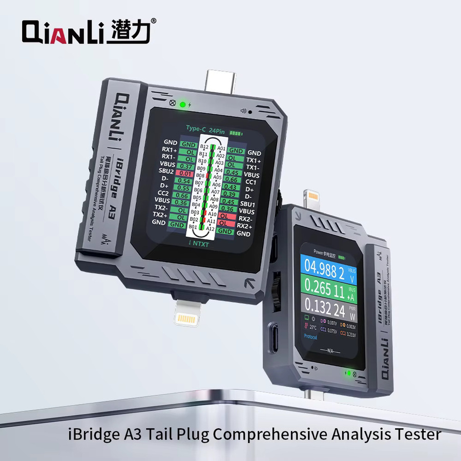 QianLi iBridge A3 Lightning auf USB-C Heckstecker Analyse-Tool zur Fehlererkennung und Reparatur für iPhone in Schwarz - Bild 3