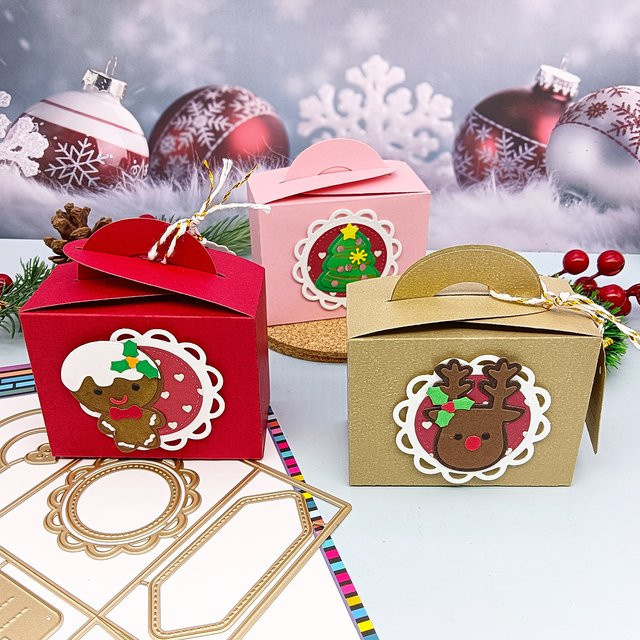Alinacutle Geschenkbox aus Metall und Papier in Gold für Weihnachtsgeschenke und DIY-Bastelprojekte - Bild 1