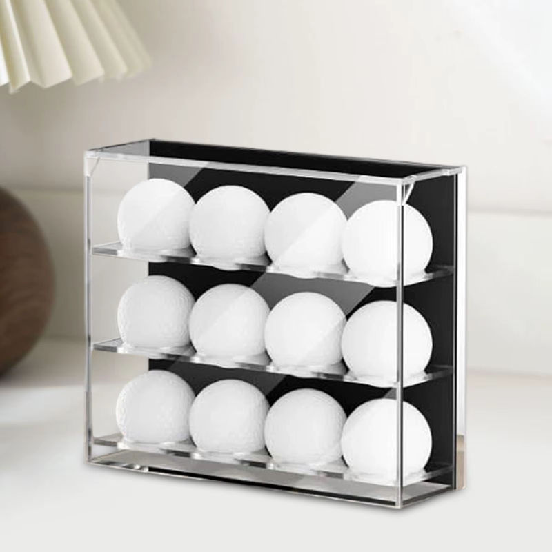Tooyful Golfball-Vitrine als Wandregal für 12 Bälle, Schwarz und Transparent - Bild 2