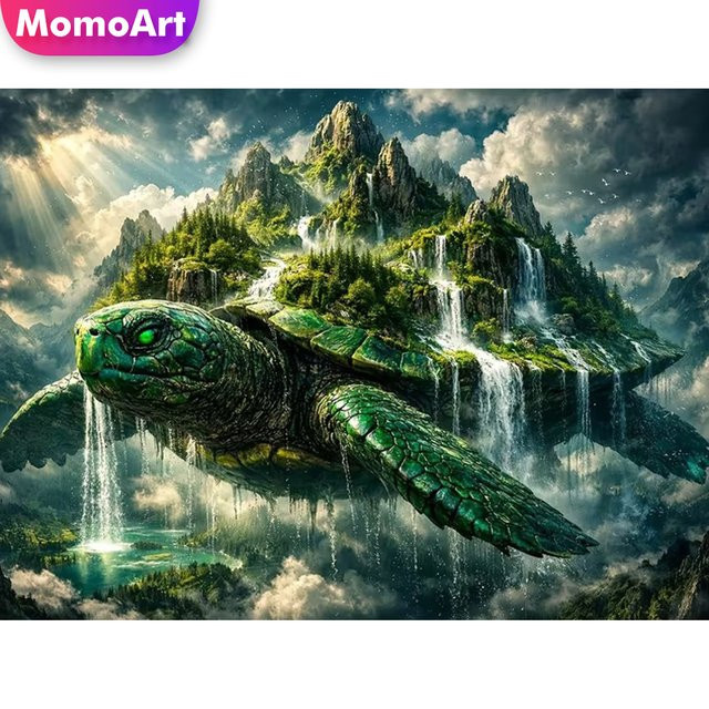Momoart Diamantmalerei Schildkröte Abstrakt DIY Mosaik Set in Multicolour B/H: 30 x 20 cm - Bild 1