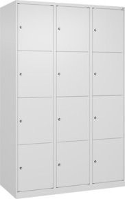 C+P Schließfachschrank Classic PLUS mit 3 Abteilen, Farbe: Verkehrsweiß, B/T/H: 120 x 50 x 185 cm - Bild 1