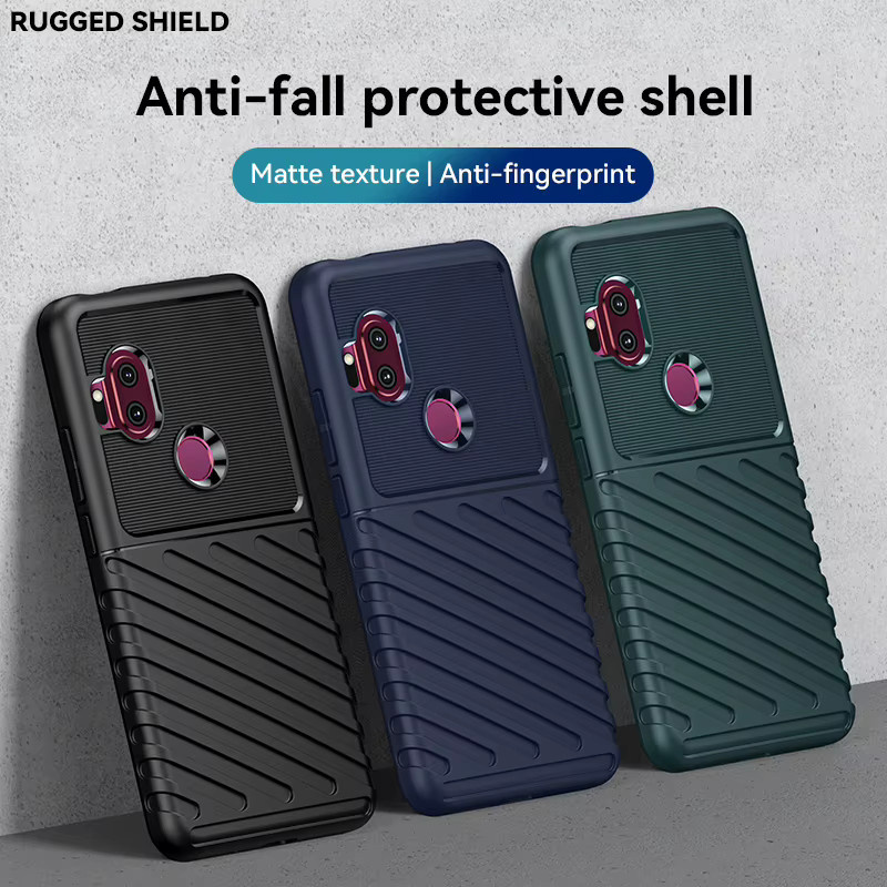 Stoßfeste Silikon-Handyhülle für Motorola Moto One Hyper in Schwarz mit weichem TPU-Schutz - Bild 2
