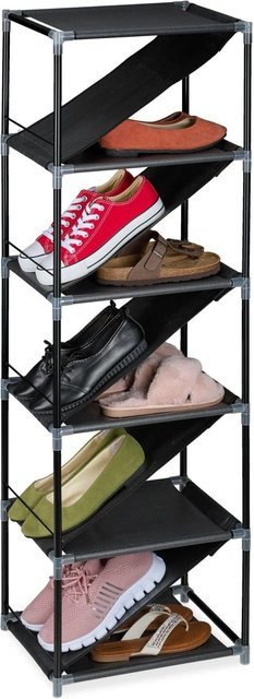 Relaxdays Schuhregal aus Metall in Schwarz für Flur und Schlafzimmer B/T/H: 121 x 38 x 30 cm - Bild 1