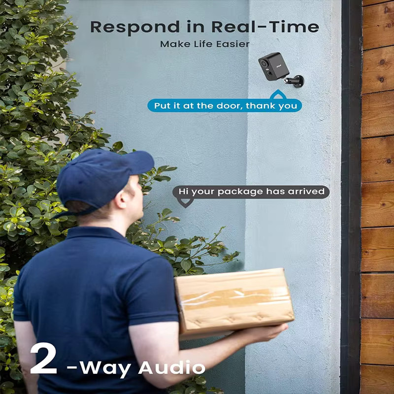 IeGeek Kabellose Sicherheitskamera für den Außenbereich, 2K 3MP WLAN-Überwachungskamera mit Spotlight und Farbnachtsicht in Schwarz - Bild 4