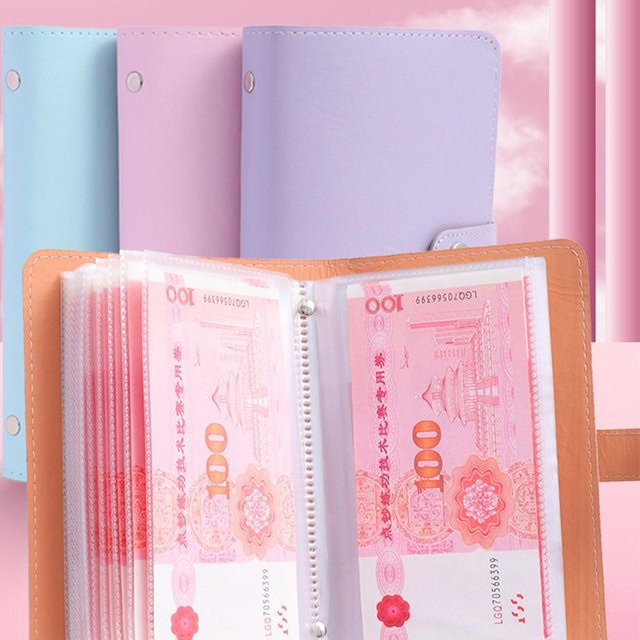 Wiederverwendbares Sparbuch mit 100 Umschlägen in Rot aus Kunstleder mit Hardcover für deine Budget-Spar-Herausforderung - Bild 1