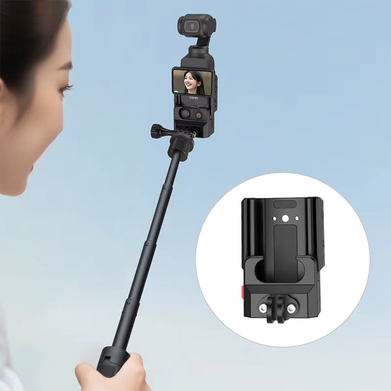 DJI Osmo Pocket 3 Griffkäfighalterung mit Schnellspanner, Schutzrahmen und Autohalterung in Schwarz - Bild 6
