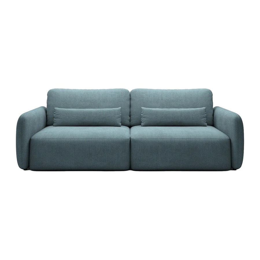 Schlafsofa VOPOZA in Blau mit Polsterung und Strukturstoff, Breite: 238 cm - Bild 2