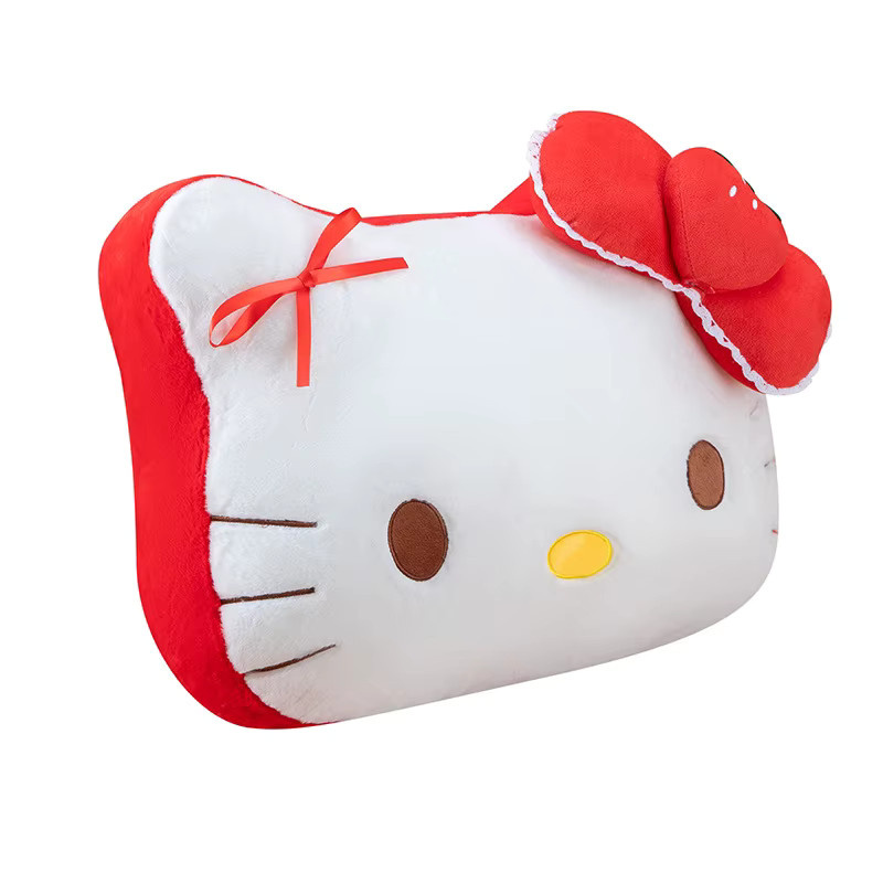 Hello Kitty Erdbeer-Kopf Plüschtier Kissen in Weiß und Rot, B/H: 40 x 60 cm - Bild 2