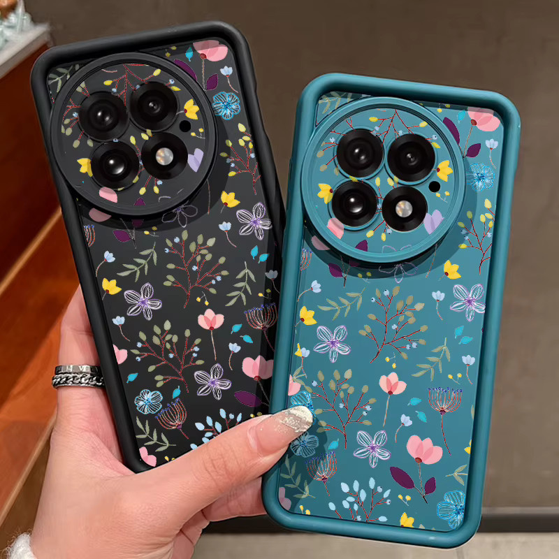 Stoßfeste TPU Handyhülle mit Blumenmuster für OnePlus 15 13 13T 12 13R 12R 11R 5G und OnePlus Nord 5 Ace 5 3 2 in Blau Multicolour - Bild 3