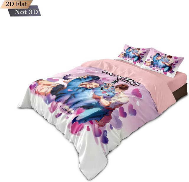 3-teiliges K-Pop Demon Hunters Bettwäsche-Set mit Daunendeckenbezug, Grau/Mehrfarbig, B/H: 135 x 200 cm - Bild 1