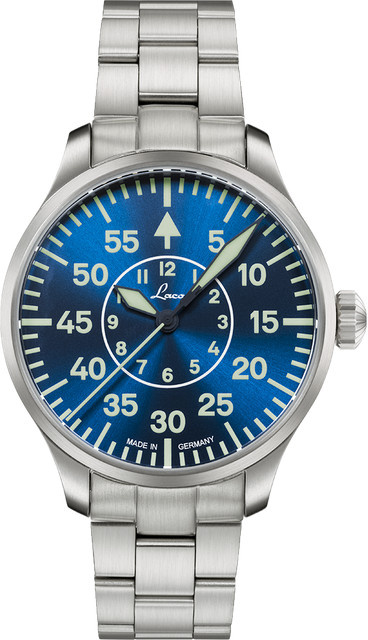 Laco Fliegeruhr, Automatik, Edelstahl, Blau, 39 mm - Bild 1