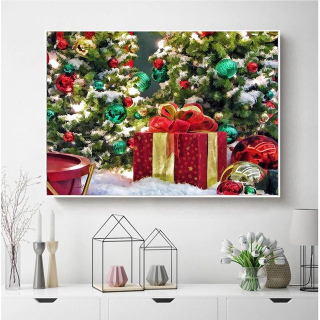 FIYO DIY 5D Diamantmalerei Set mit Weihnachts-Illustration, Vollrunde Strass-Bohrer, Multicolour, B x H: 20 x 30 cm - Bild 1