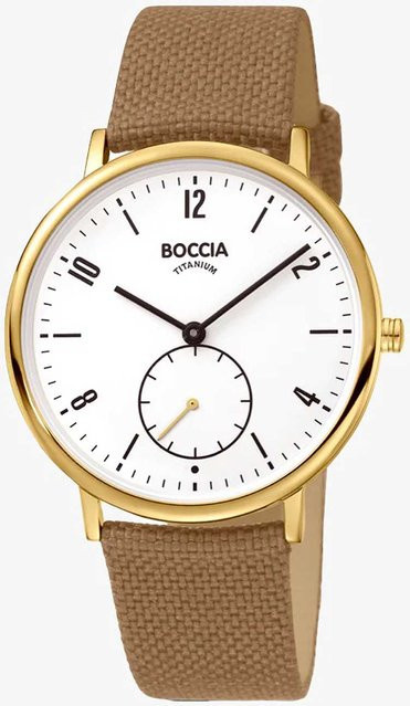 Boccia Damenuhr, Titan, Quarz, 37 mm, Textil/NATO, Weiß - Bild 1