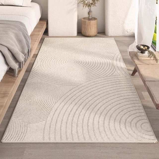 FQMM Plüschteppich Beige, rutschfester und waschbarer Bodenmatten-Läufer für Schlafzimmer und Wohnzimmer, B/T: 40 x 120 cm - Bild 1