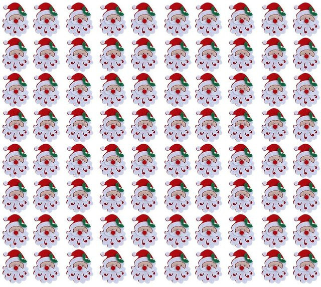 20 Stück OutsideWorld Weihnachts-Stoffaufnäher Set mit Weihnachtsmann, Elch und Schneeflocken in Grau und Multicolour - Bild 1