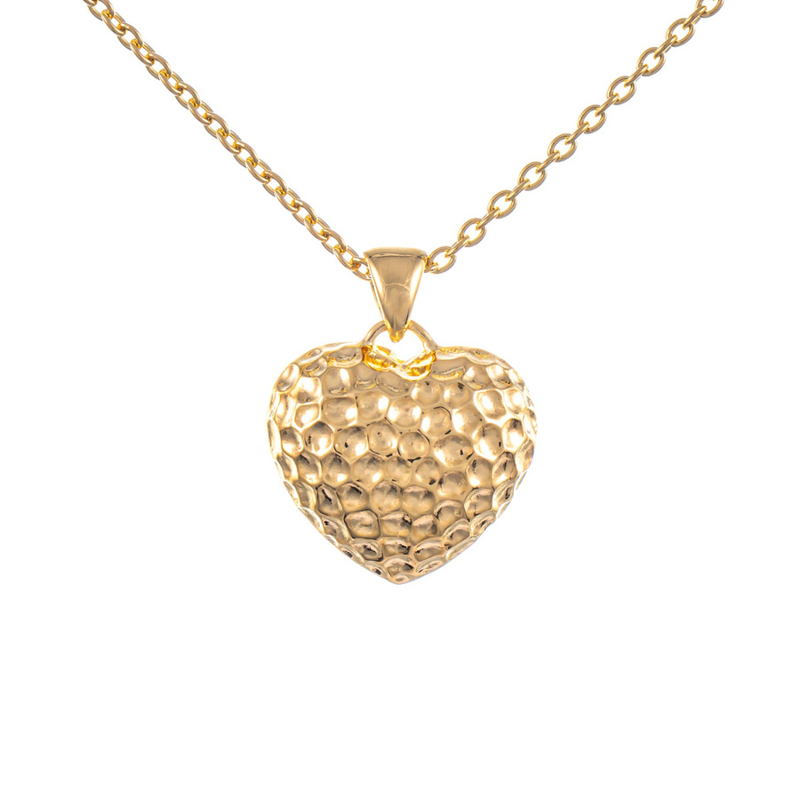 Anhänger Herz mit Kette, 925 Silber vergoldet, Unisex - Bild 1