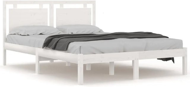 vidaXL Massivholzbett aus Kiefer in Weiß, B/T/H: 120 x 200 x 125,5 cm - Bild 1