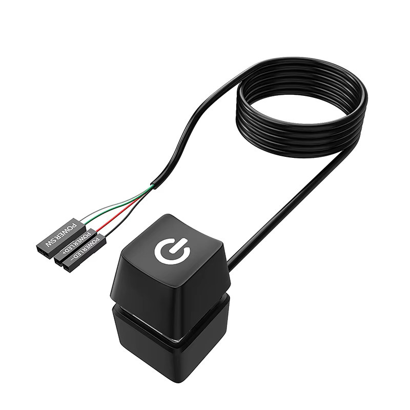 TEUCER LED PC Power-Taste Verlängerungskabel für Desktop Motherboard in Schwarz - Bild 3