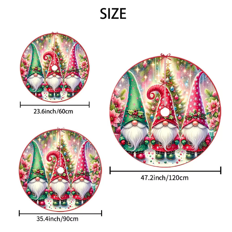 VIKAMA Weihnachtszwergenbaumrock mit floralem Design in Multicolour aus Textil - Bild 3