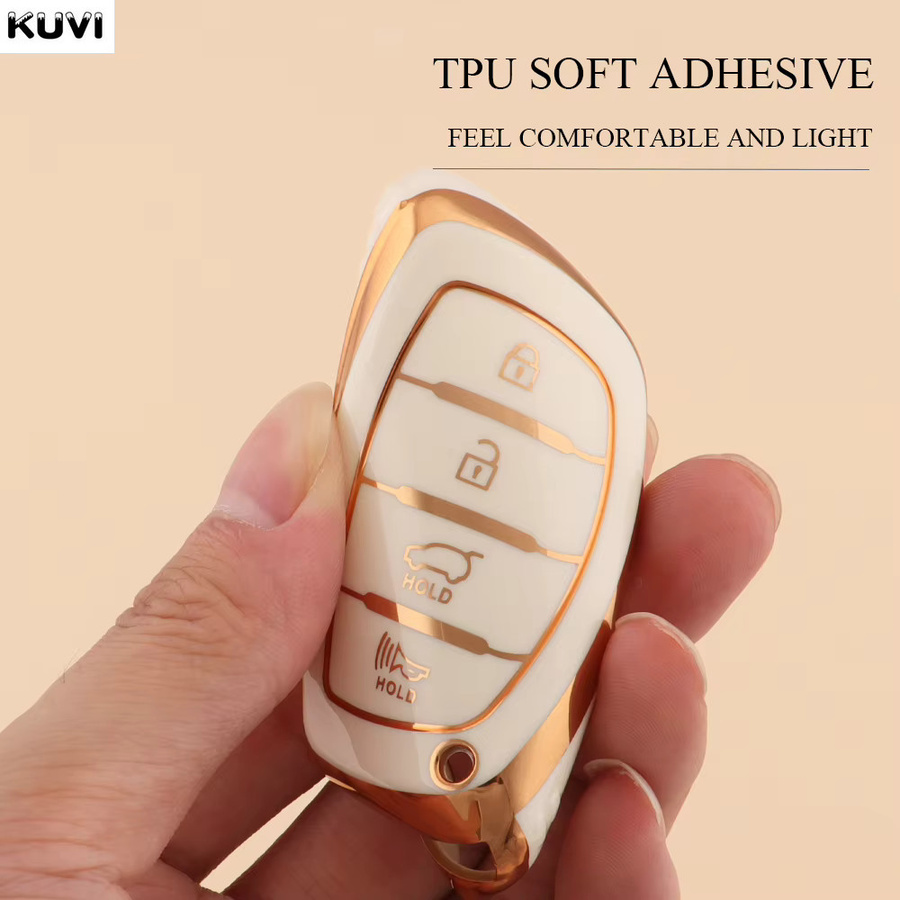 Kuvi TPU Smart Key Case Cover für Hyundai Ix35 Ix45 I10 I30 I40 Tucson Santa Fe Rena Sonata Elantra Creta Keyless Entry Fob mit 4 Tasten - Bild 4