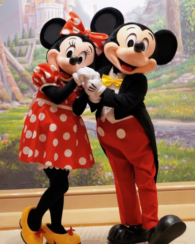 Potdemiel Mickey und Minnie Cartoon-Charakterkostüm, Maskottchen Werbekostüm, Bunt / Mehrfarbig - Bild 3