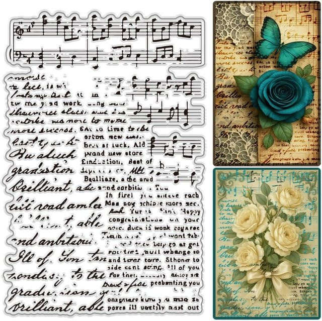 Transparenter Musiknoten Brief Stempel für DIY Scrapbooking und Journal Dekoration - Bild 1