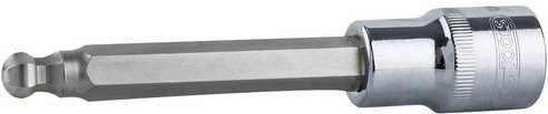 KS Tools CHROMEplus Bit-Stecknuss Innensechskant mit Kugelkopf, lang, 12 mm, 1/2 Zoll, Silber - Bild 1