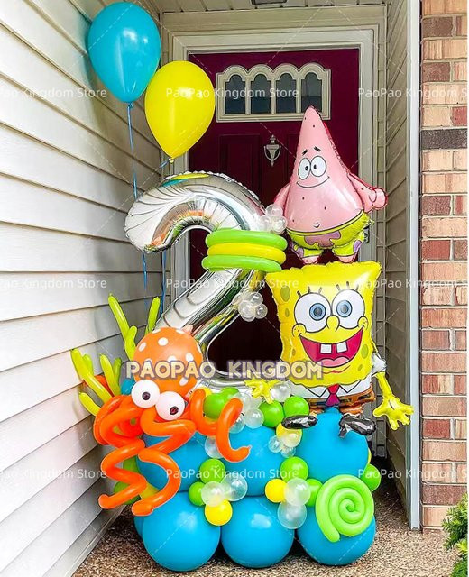Potdemiel SpongeBob Schwammkopf Ballon Set für Kindergeburtstage mit Folienballons in Mehrfarbig - Bild 1