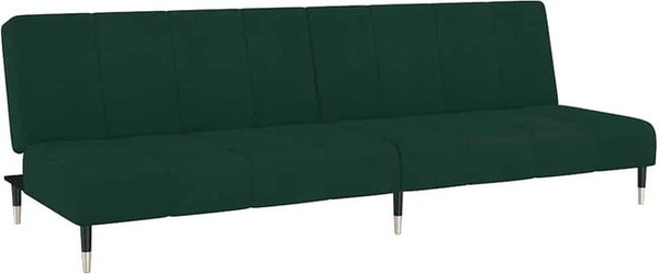vidaXL Schlafsofa 2-Sitzer Click-Clack in Dunkelgrün aus Samt mit Schaumstofffüllung für Wohnzimmer und Home Office