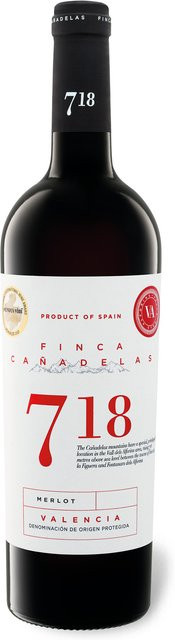 Finca Cañadelas Merlot Valencia DOP trocken vegan Rotwein 2023 0,75 l - Bild 1