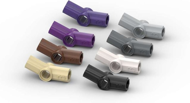 SixBricks Moc 157,5 Achse und Stift Baustein Stecker, 10-teiliges Set, Grau - Bild 1
