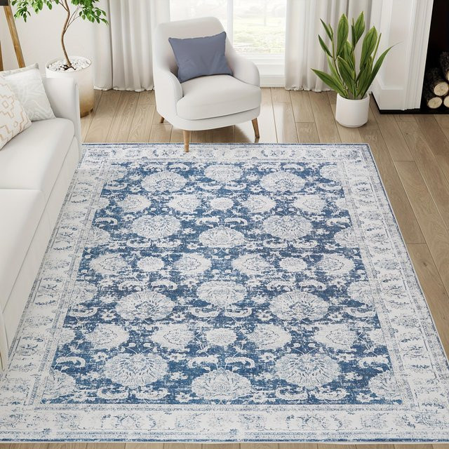 Lodestar Vintage Böhmischer Teppich in Blau, geometrisches Design, B/T: 80 x 120 cm - Bild 1