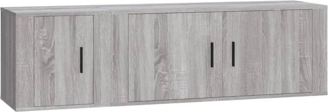 vidaXL 2-teiliges TV-Schrank-Set Grau Sonoma Holzwerkstoff für das Wohnzimmer, B/T/H: 100 x 34,5 x 40 cm und 40 x 34,5 x 40 cm - Bild 1