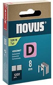 Novus Heftklammern Typ D aus Stahldraht in Silber, Länge: 8 mm, 1200 Stück - Bild 1